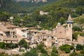 Mediterranean village in the Tramuntana mountains, view of Valldemossa, beautiful landscape of Majorca island Spain Royalty Free Stock Photo