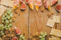 Mediterranian appetizers on old wooden table Royalty Free Stock Photo