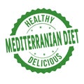 Mediterranian diet grunge rubber stamp
