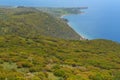 Mediterranian seashore landscape aerial view green