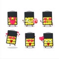 Medium battery cartoon character with love cute emoticon