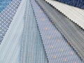 Medium blue fabric swatches Royalty Free Stock Photo