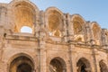 Medium close-up of the Roman amphitheatre in Arles