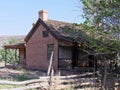 Rustic adobe building at the Grafton ghost town, a town washed away by the Great Flood of 1862 in Utah