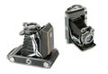 Medium format portable vintage folding film camera Royalty Free Stock Photo