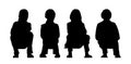 Medium group of children seated silhouette 3