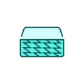 Medium hard bed mattress icon. Health sleep vector illustration.