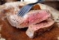 Medium rare beef steak grill. Royalty Free Stock Photo