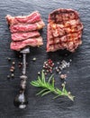 Medium rare Ribeye steak or beef steak Royalty Free Stock Photo