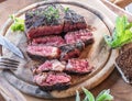 Medium rare Ribeye steak or beef steak Royalty Free Stock Photo