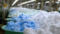 Medium shot of AI sorting system rapidly categorizing linens showcasing seamless automation and efficiency in textile Royalty Free Stock Photo