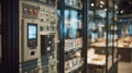 Medium shot of an automated rekeying system in a retail store showcasing remote lock reprogramming for enhanced security Royalty Free Stock Photo