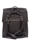 Medium size leather woman's balck backpack isolated on white background Royalty Free Stock Photo