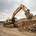 View on medium sized excavator Royalty Free Stock Photo
