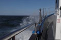 Boat motoring through the sea