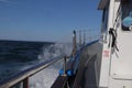 Boat motoring through the sea