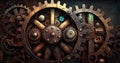 Medium Steampunk Gears AI Generated Royalty Free Stock Photo