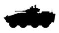 Medium tank, combat fighting vehicle silhouette. AMX 30B2 BRENUS France. Black military battle machine vector icon, modern army Royalty Free Stock Photo