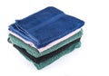 Medium towels for the bathroom and bath. Bath towels are stacked Royalty Free Stock Photo