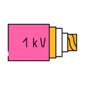medium voltage cables icon color illustration Royalty Free Stock Photo