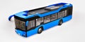 Mediun urban blue bus on a white isolated background. 3d rendering. Royalty Free Stock Photo