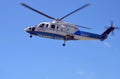 Medivac Preparing to Land at a hospital heliport. Royalty Free Stock Photo