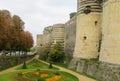 Medival castle walls and tower in Anger, France