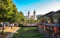 MEDJUGORJE, BOSNIA AND HERZEGOVINA - SEPTEMBER 8 2023: view of Saint James Church in Medjugorje, destination of pilgrims Royalty Free Stock Photo