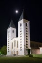 Medjugorje, night photo of church of St. James