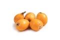 Medlar Fruit, Bunch of Loquats Isolated on White Background Ã¢â¬â Group of Japanese Orange Fruit