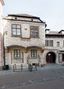 Medling, Austria Lower Austria, October 9, 2022 selective focus on an old two-story house in the city center