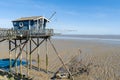 Medoc, France : fisherman`s hut on stilts or `Carrelet`