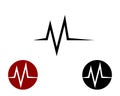 M letter heartbeat logo icon template