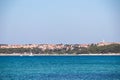 Medulin - Panoramic view of coastal town Premantura seen from Medulin, Istria peninsula, Croatia, Europe. Idyllic coastline Royalty Free Stock Photo