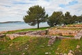 Medulin, Pula, Istria, Croatia: archaeological site on the seashore Royalty Free Stock Photo