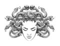 Medusa Drawn in Tattoo Style Royalty Free Stock Photo