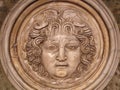 Medusa face sculpture. Head portrait of MedusaIn Greek mythology Medusa was a monster, a Gorgon, a winged human female Royalty Free Stock Photo