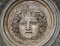 Medusa face sculpture. Head portrait of MedusaIn Greek mythology Medusa was a monster, a Gorgon, a winged human female Royalty Free Stock Photo