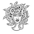 Medusa Gorgo sketch vector illustration