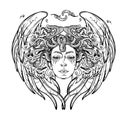 Medusa Gorgon BW sketch Royalty Free Stock Photo