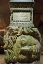 Medusa haed in The Basilica Cistern. Istanbul Royalty Free Stock Photo