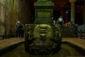 Medusa Head in the Basilica Cistern Sunken Palace in Istanbul, Turkey Royalty Free Stock Photo