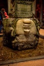 Medusa head column in Basilica Cistern Royalty Free Stock Photo