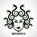 Medusa head / woman with snake hair logo design