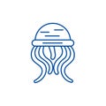 Medusa line icon concept. Medusa flat  vector symbol, sign, outline illustration. Royalty Free Stock Photo