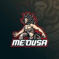 Medusa mascot logo design with modern illustration concept style for badge, emblem and t shirt printing. medusa illustration Royalty Free Stock Photo