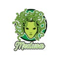 Medusa snake hair mascot logo for your business, vector illustration