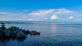 Medveja - Panoramic view of the shore along Medveja, Croatia. Big cities along the coast Royalty Free Stock Photo