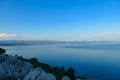 Medveja - Panoramic view of the shore along Medveja, Croatia seen from above Royalty Free Stock Photo