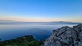 Medveja - Panoramic view of the shore along Medveja, Croatia seen from above Royalty Free Stock Photo